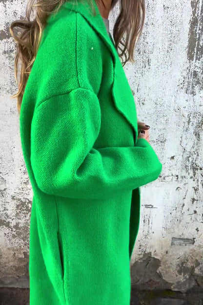 🎄Christmas Sale🔥Solid Color Lapel Long Sleeve Loose Casual Jacket- 48% OFF
