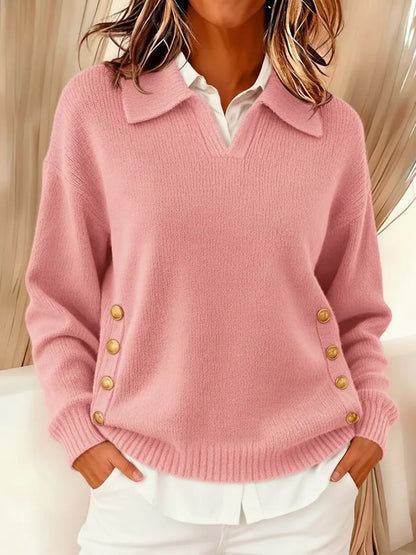 🎄 New Arrivals🔥Women's Comfortable Metal Buckle Pullover Knit Sweater