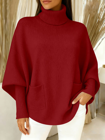 🎄 New Arrivals🔥Women's Fashionable Casual Solid-Color High-Neck Sweater