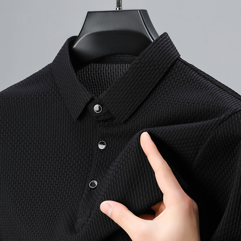 🔥Hot Sale 50% OFF🔥Men's Luxury Quality Ice Silk Plaid Polo Shirt