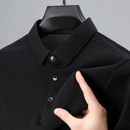 🔥Hot Sale 50% OFF🔥Men's Luxury Quality Ice Silk Plaid Polo Shirt