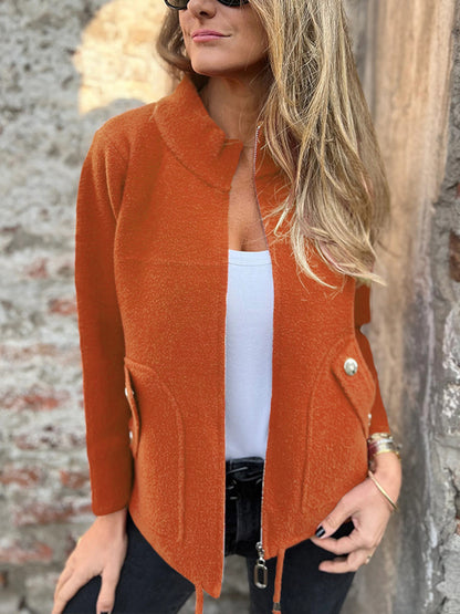 🎄Christmas Sale🔥 Casual Zipper Drawstring Jacket
