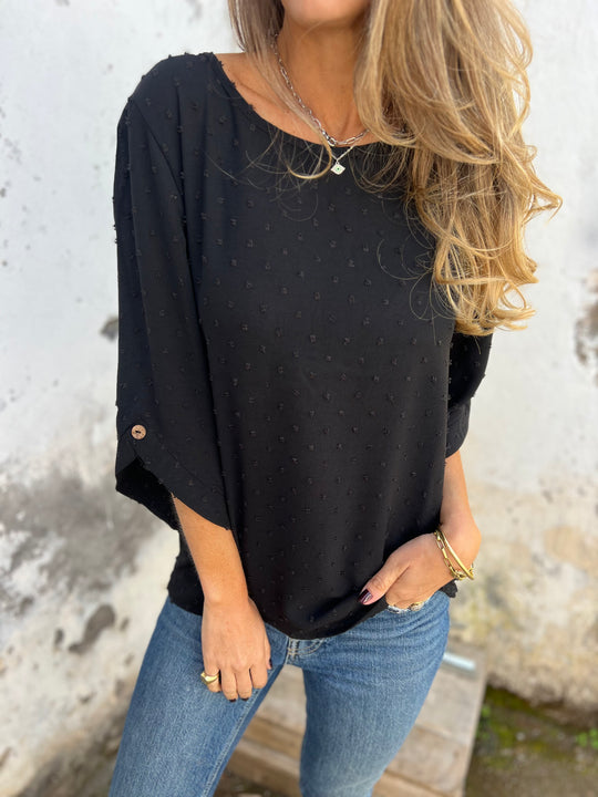 🎄Christmas Sale🔥 Round Neck Embroidered Large Cuffs Casual Shirt