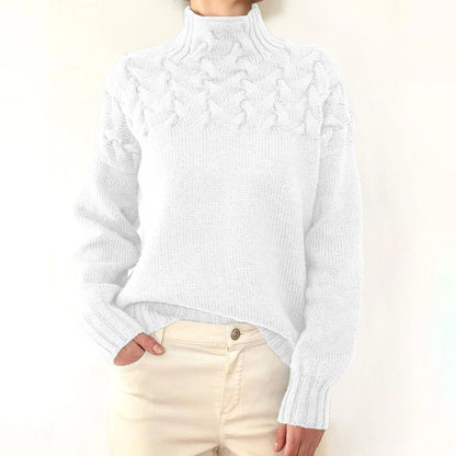 AUTUMN FLASH SALE🔥Women's Jumper Turtleneck Cable Knit Braided Fall Winter Pullover Sweater