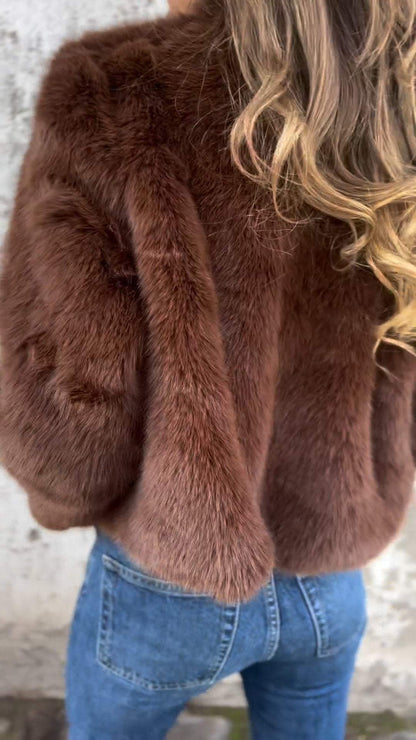 🎄Christmas Sale🔥 Women's High Collar Fur Zipper Casual Jacket