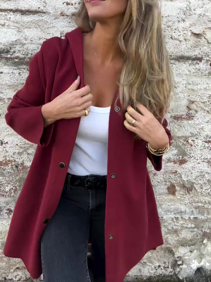 🎄Christmas Sale🔥 Casual Single Breasted Hooded Jacket