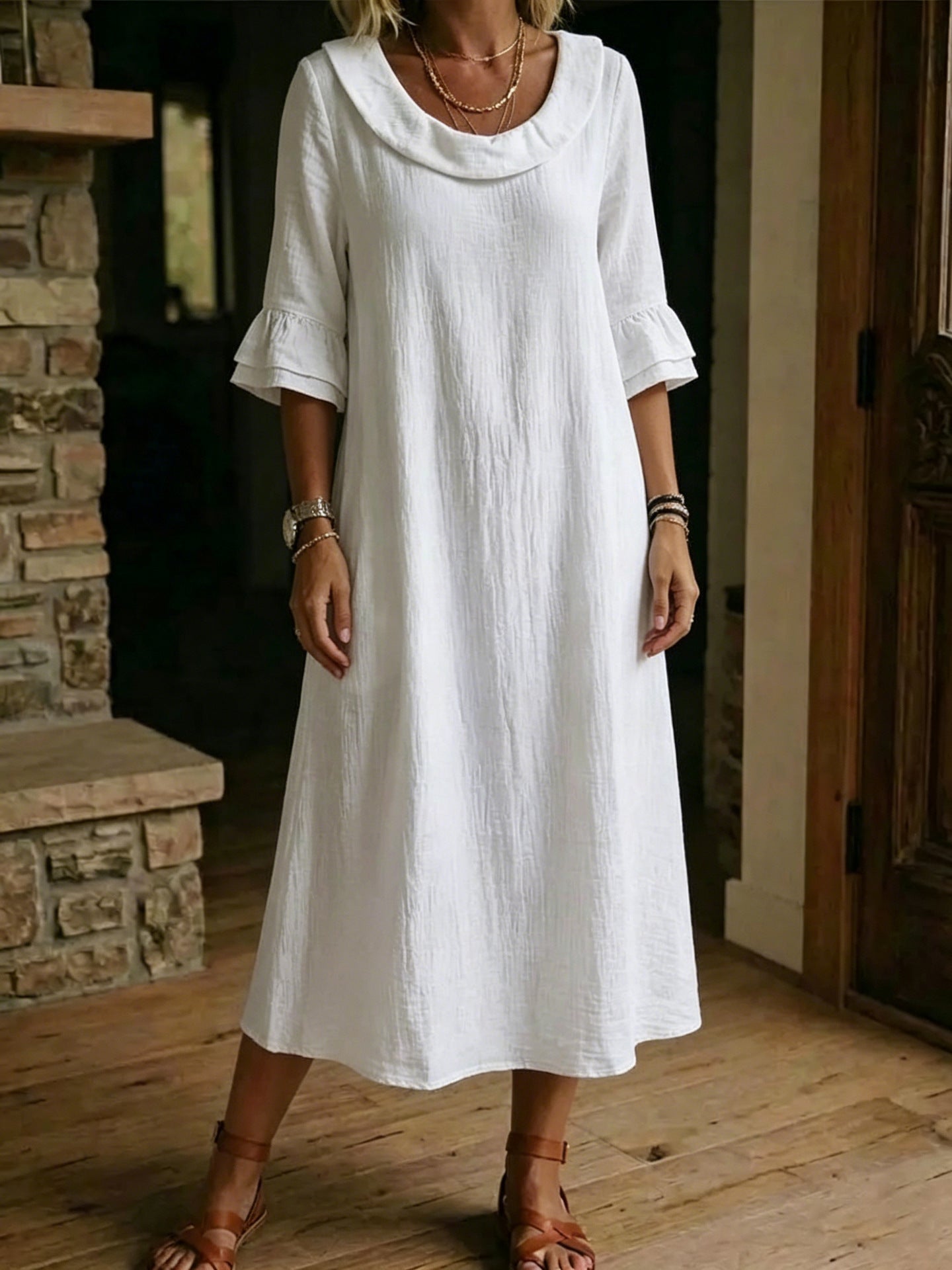 New Arrivals🔥Women's Neck Ruffle Casual Dress