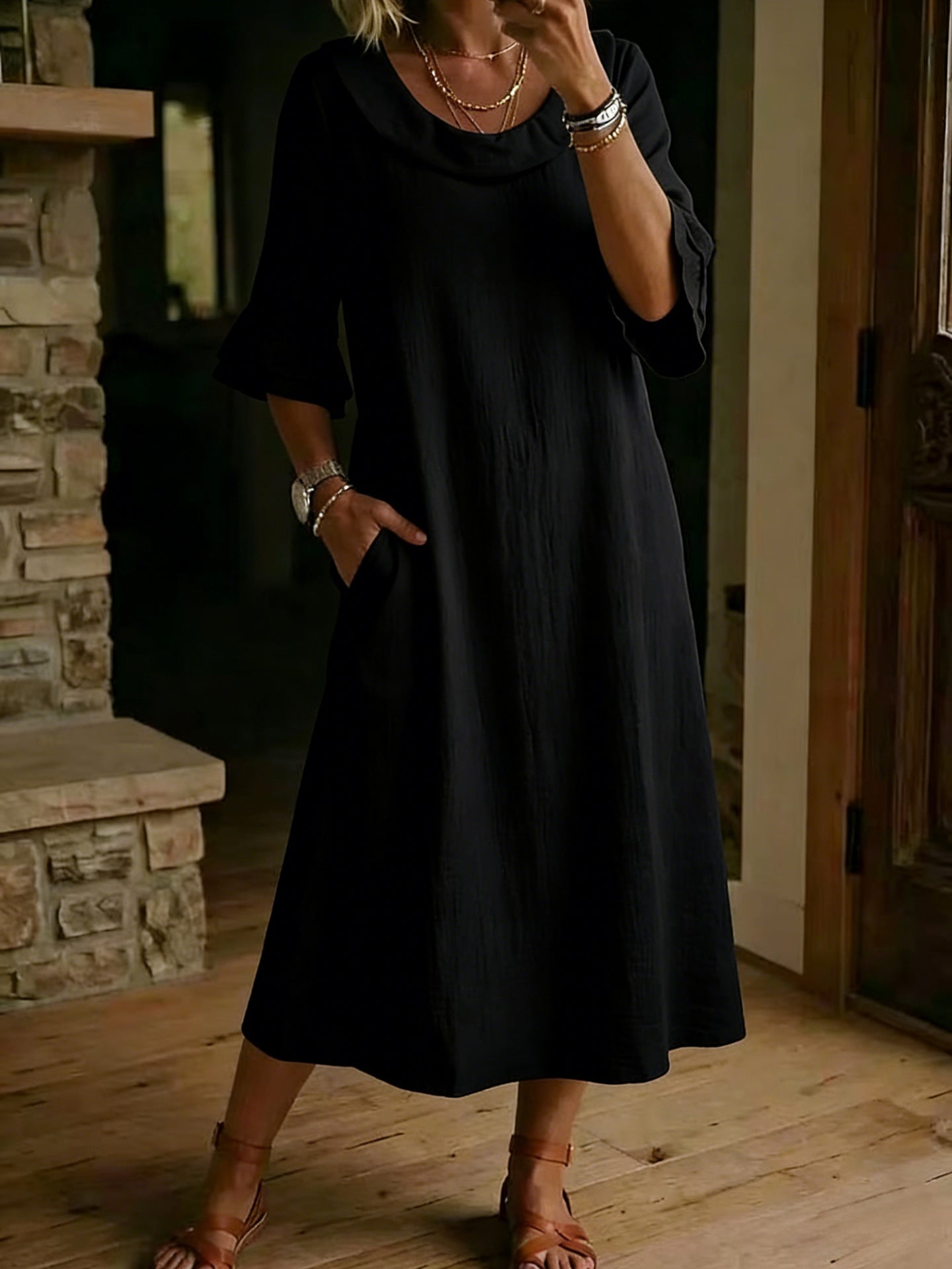 New Arrivals🔥Women's Neck Ruffle Casual Dress