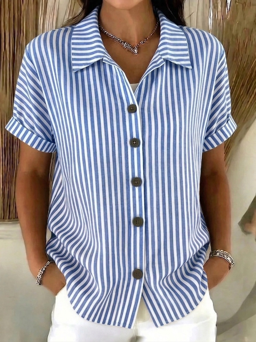 New Arrivals🔥Classic Striped Cotton-linen Button-up Shirt