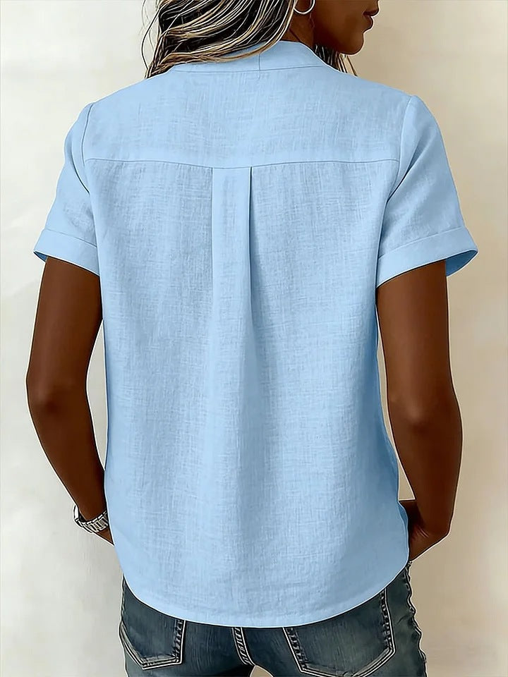 New Arrivals🔥Women's Casual Side Button-up Cotton Linen Top