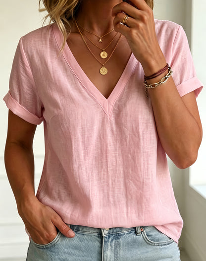 HOT SALE🔥Women's V-neck Short-sleeve Top