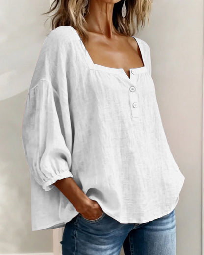 New Arrivals🌸Square Neck Half Button Blouse