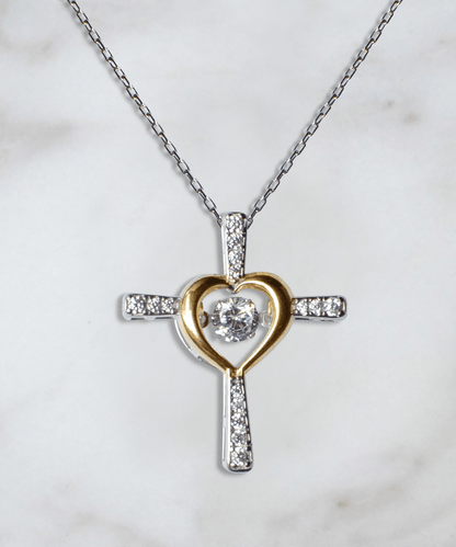 Gift To My Baby Girl Daughter - Cross Dancing Necklace With Message Card Gift