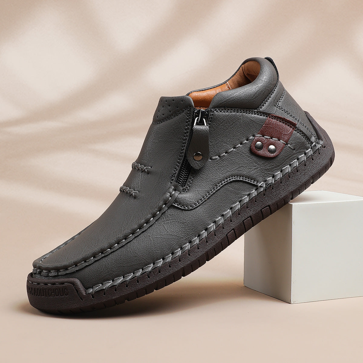 ⏰Limited Time Sale 70% OFF-Men’s Handmade Premium Leather Slip-On Driving Boots