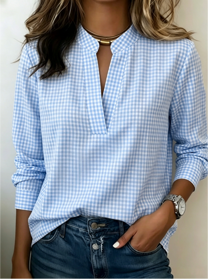 Today 49% Off🔥Women’s Classic Gingham Split V-Neck Blouse