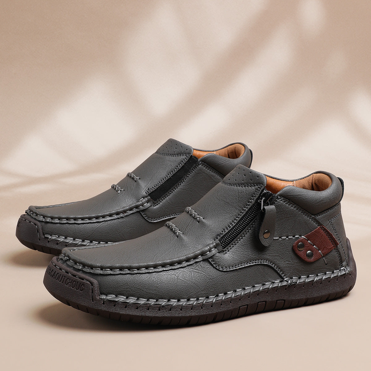 ⏰Limited Time Sale 70% OFF-Men’s Handmade Premium Leather Slip-On Driving Boots