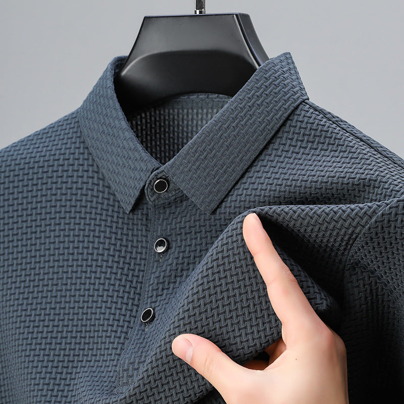 🔥Hot Sale 50% OFF🔥Men's Luxury Quality Ice Silk Plaid Polo Shirt