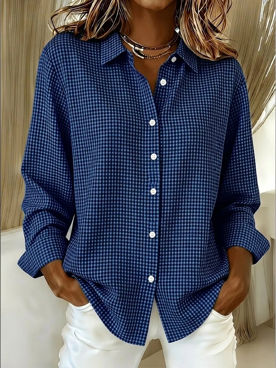 🔥CLEARANCE SALE🔥 Women's Casual Gingham Long Sleeve Button Down Shirt