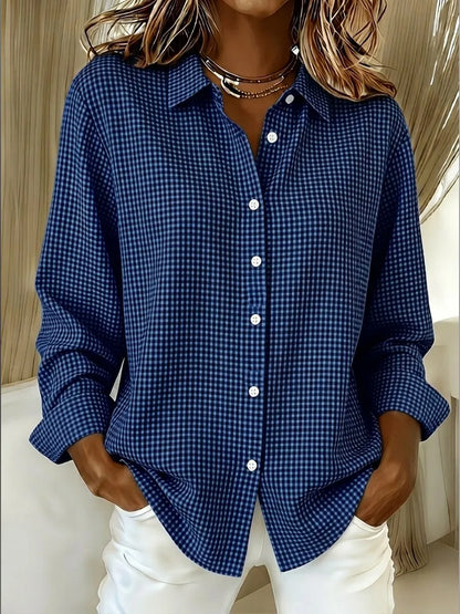 🔥CLEARANCE SALE🔥 Women's Casual Gingham Long Sleeve Button Down Shirt
