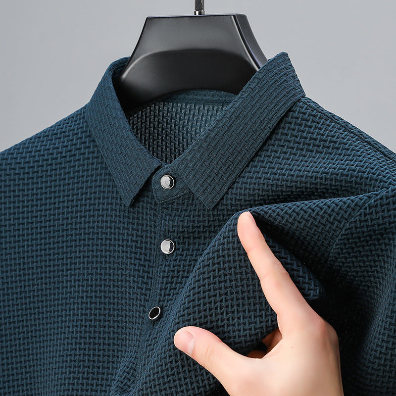 🔥Hot Sale 50% OFF🔥Men's Luxury Quality Ice Silk Plaid Polo Shirt