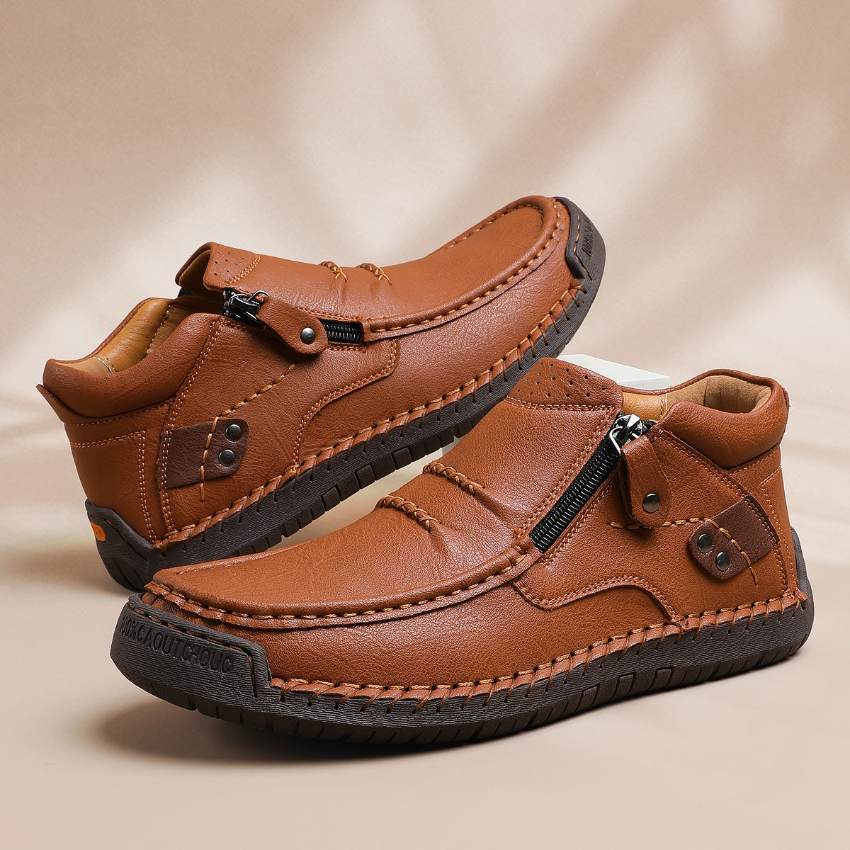 ⏰Limited Time Sale 70% OFF-Men’s Handmade Premium Leather Slip-On Driving Boots