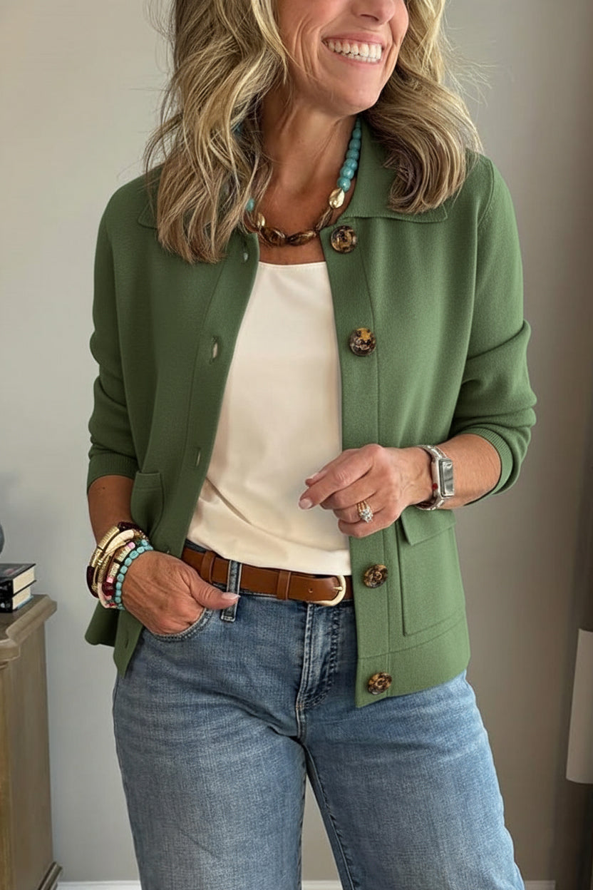 New Arrivals🔥 Casual Lapel Pocket Solid Color Jacket