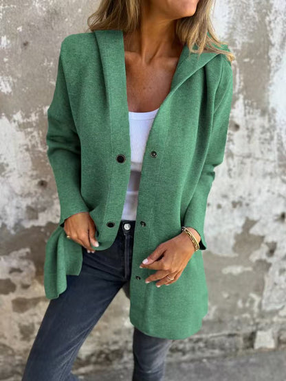 🎄Christmas Sale🔥 Casual Single Breasted Hooded Jacket