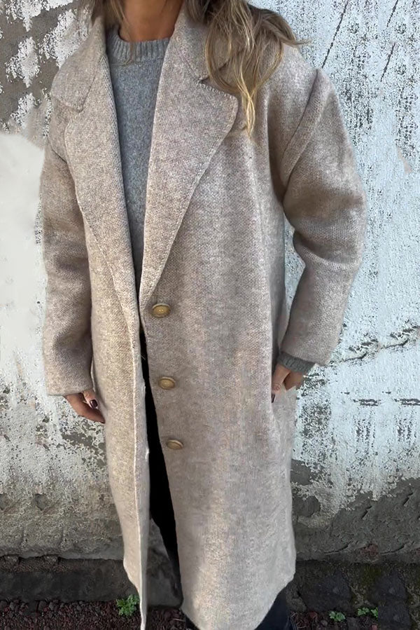 🎄Christmas Sale🔥Solid Color Lapel Long Sleeve Loose Casual Jacket- 48% OFF