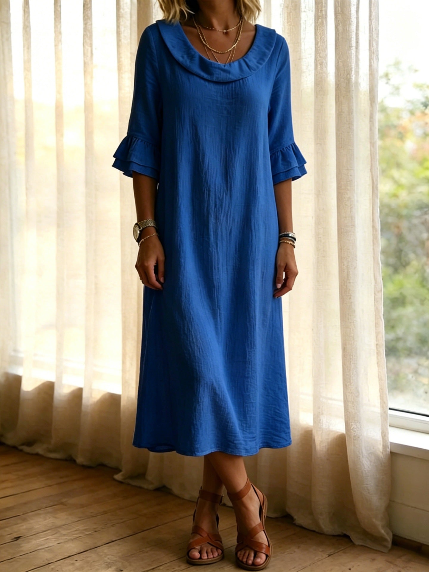 New Arrivals🔥Women's Neck Ruffle Casual Dress