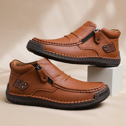 ⏰Limited Time Sale 70% OFF-Men’s Handmade Premium Leather Slip-On Driving Boots