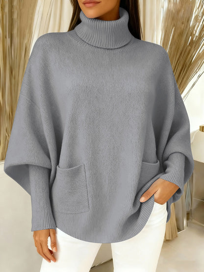 🎄 New Arrivals🔥Women's Fashionable Casual Solid-Color High-Neck Sweater