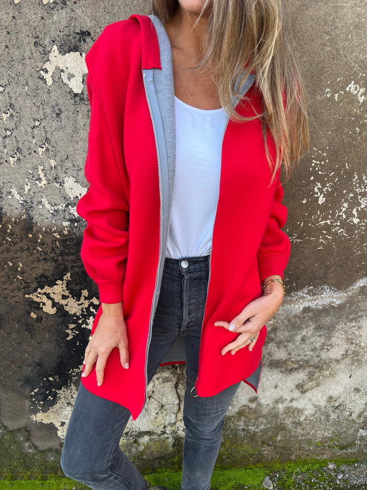 🎄Christmas Sale🔥 Round Neck Zipper Long Sleeve Casual Jacket