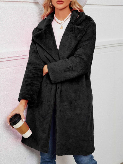 Women's Winter Fleece Sherpa Jacket Windproof Long Teddy Coat