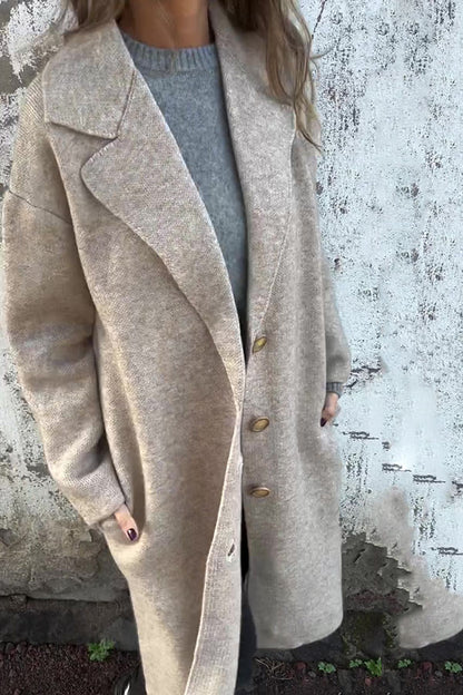 🎄Christmas Sale🔥Solid Color Lapel Long Sleeve Loose Casual Jacket- 48% OFF