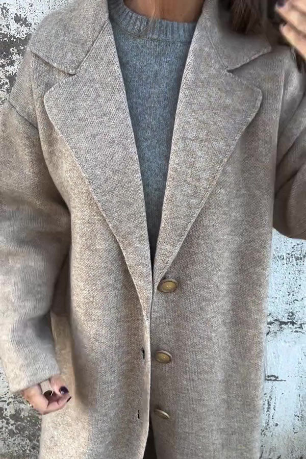 🎄Christmas Sale🔥Solid Color Lapel Long Sleeve Loose Casual Jacket- 48% OFF