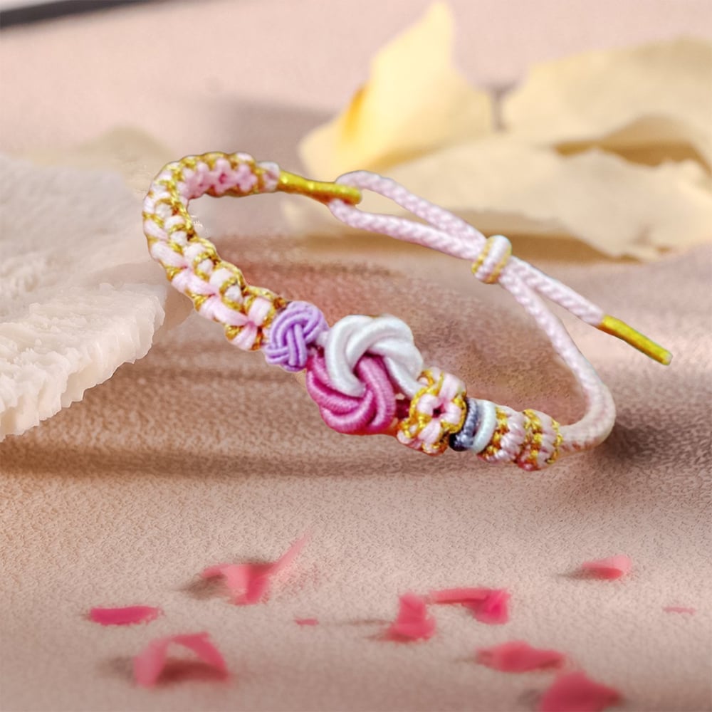 FOR DAUGHTER/GRANDDAUGHTER 🩷 - A LINK THAT CAN NEVER BE UNDONE PEACH BLOSSOM KNOT BRACELET🎀