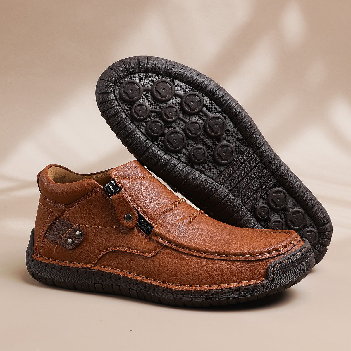 ⏰Limited Time Sale 70% OFF-Men’s Handmade Premium Leather Slip-On Driving Boots