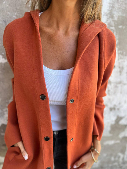 🎄Christmas Sale🔥 Casual Single Breasted Hooded Jacket