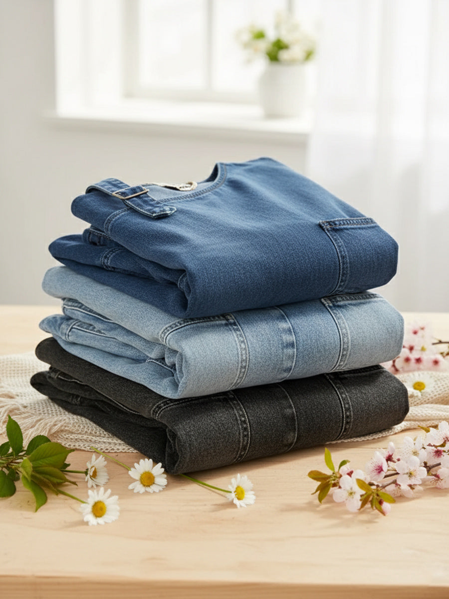 CLEARANCE SALE🔥 Women's Fashionable Off the Shoulder Denim Jumpsuit