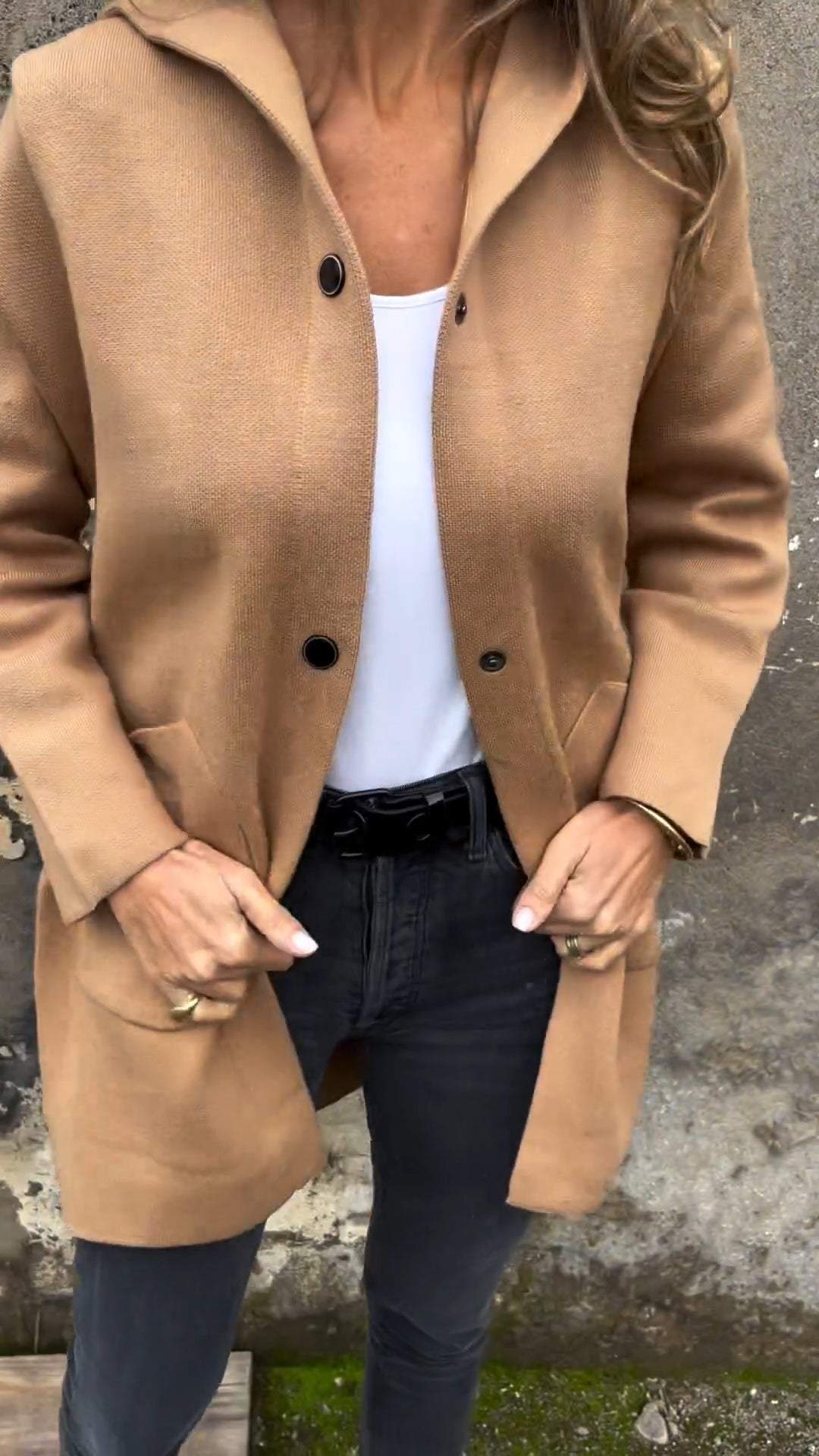 🎄Christmas Sale🔥Women's Hooded Long-sleeved Side Button Design Casual Jacket