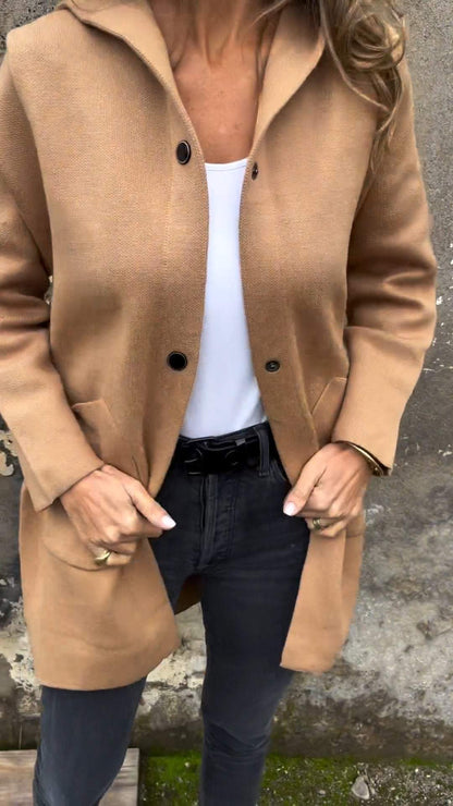 🎄Christmas Sale🔥Women's Hooded Long-sleeved Side Button Design Casual Jacket