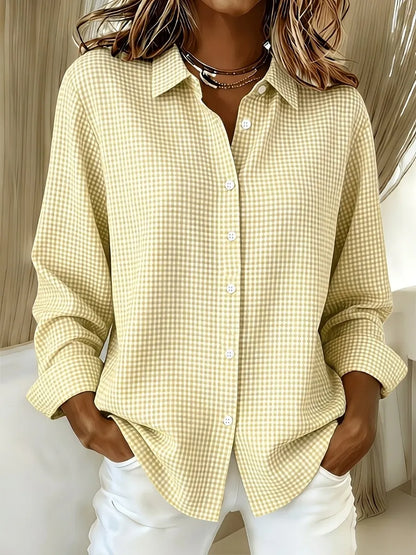 🔥CLEARANCE SALE🔥 Women's Casual Gingham Long Sleeve Button Down Shirt