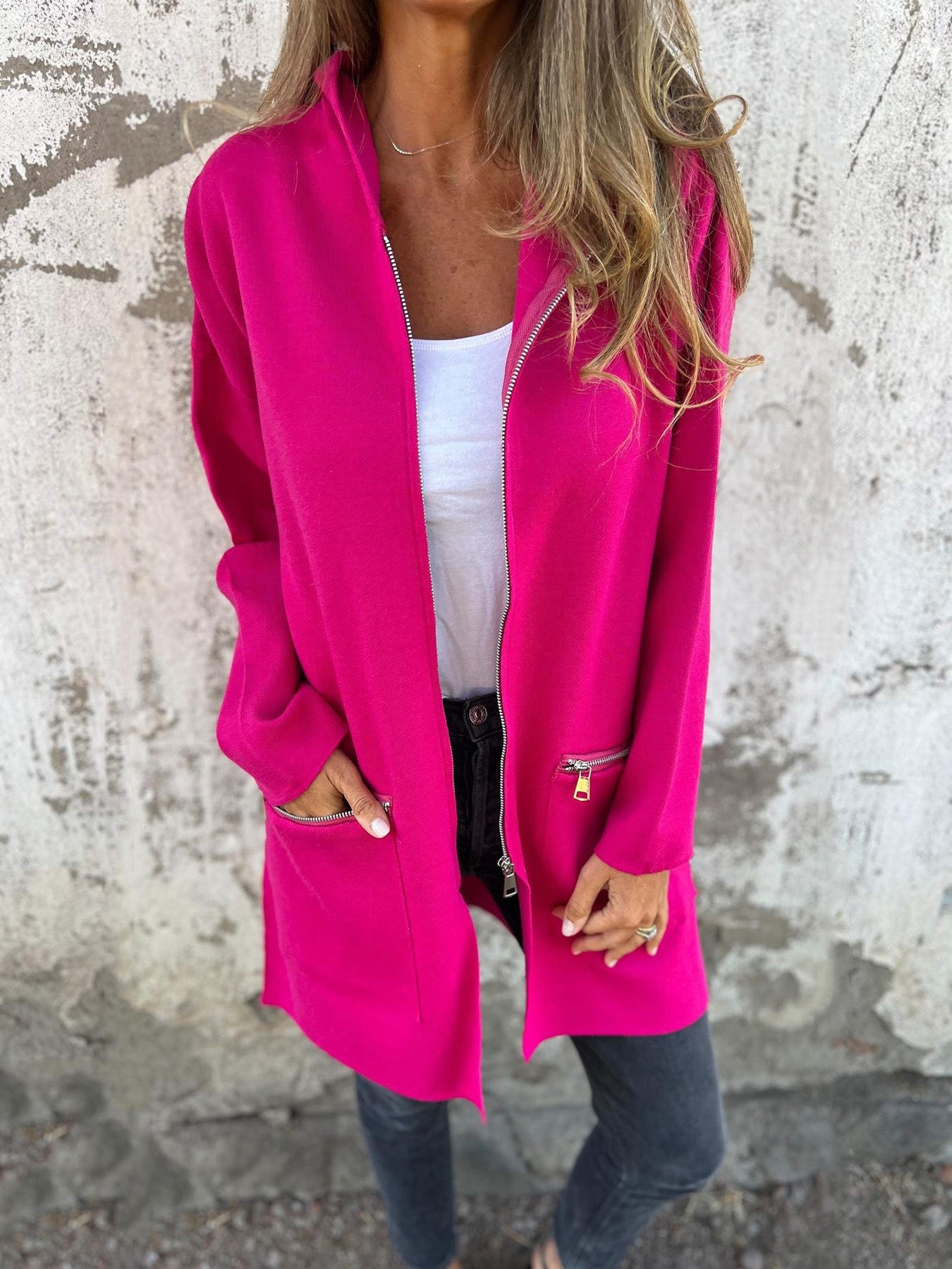 🎄Christmas Sale🔥 Zipper Long Sleeve Hooded Jacket