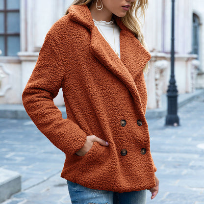 🎄Christmas Sale🔥Loose Lapel Winter Button Jacket Cardigant Fluffy Coat - 51% OFF