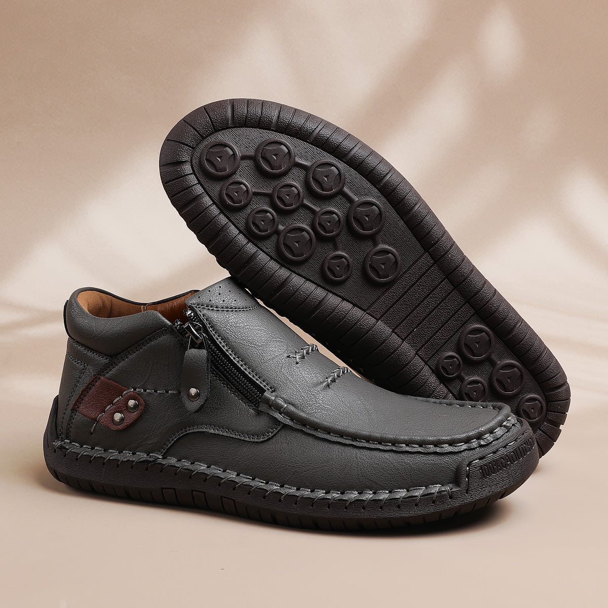 ⏰Limited Time Sale 70% OFF-Men’s Handmade Premium Leather Slip-On Driving Boots