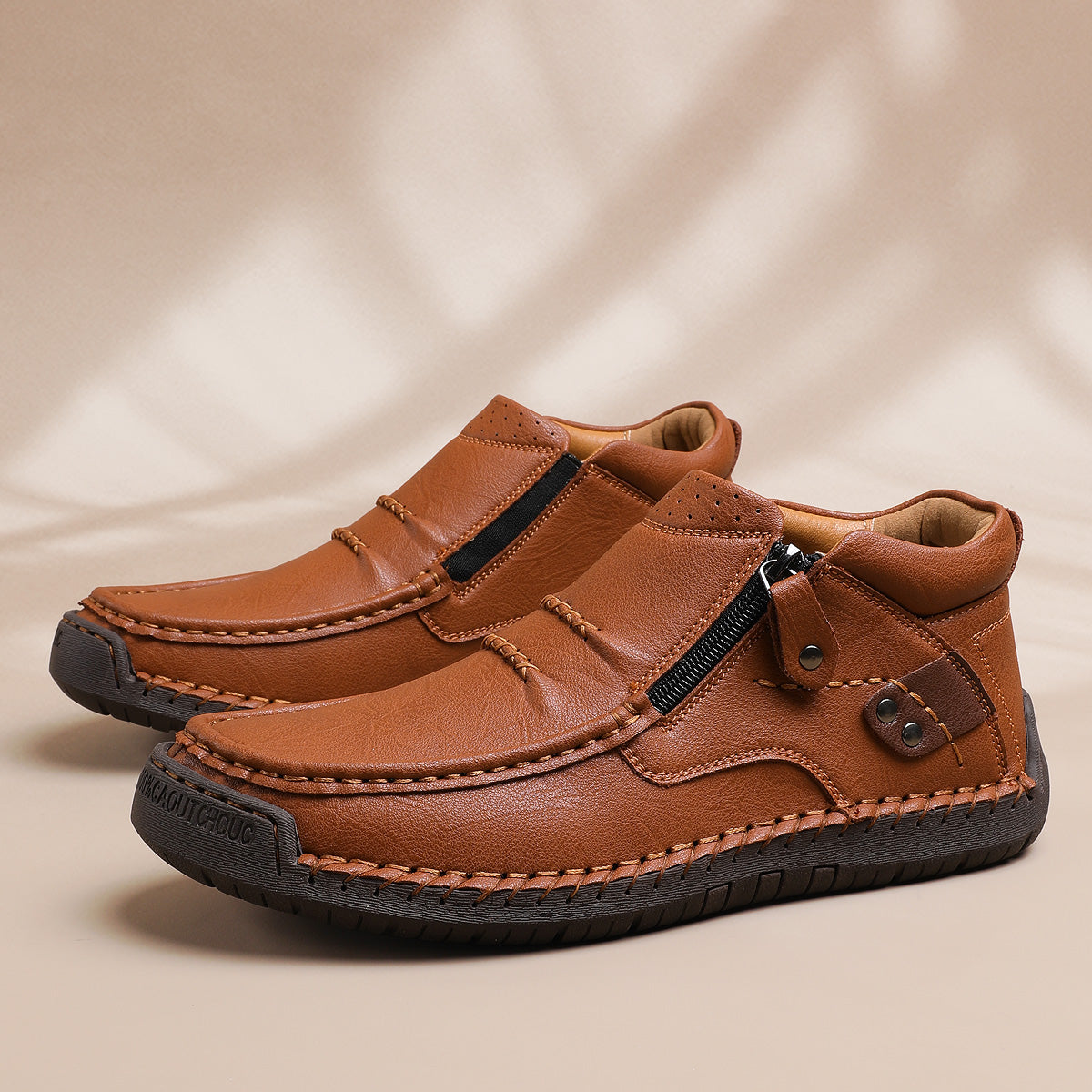 ⏰Limited Time Sale 70% OFF-Men’s Handmade Premium Leather Slip-On Driving Boots