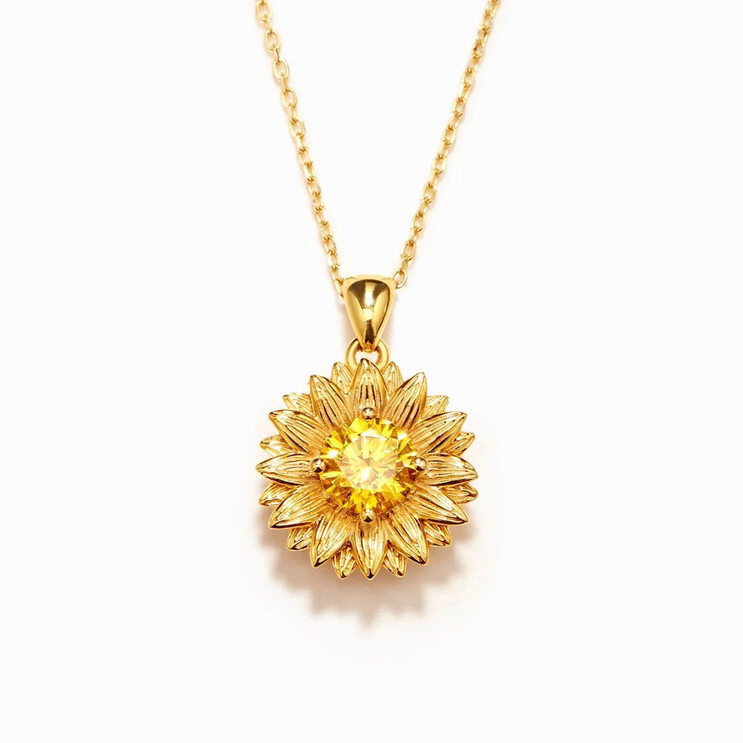 "Sunshine" Sunflower Heart Necklace Jewelry Gift