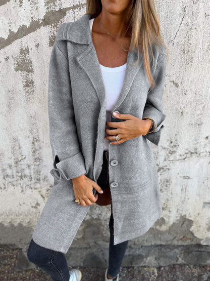 🎄Christmas Sale🔥 Casual Lapel Wool Single Breasted Long Coat- 48% OFF
