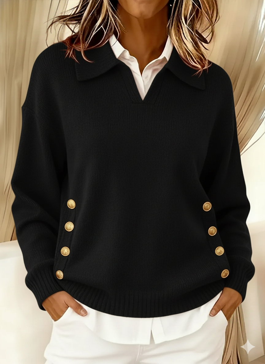 🎄 New Arrivals🔥Women's Comfortable Metal Buckle Pullover Knit Sweater