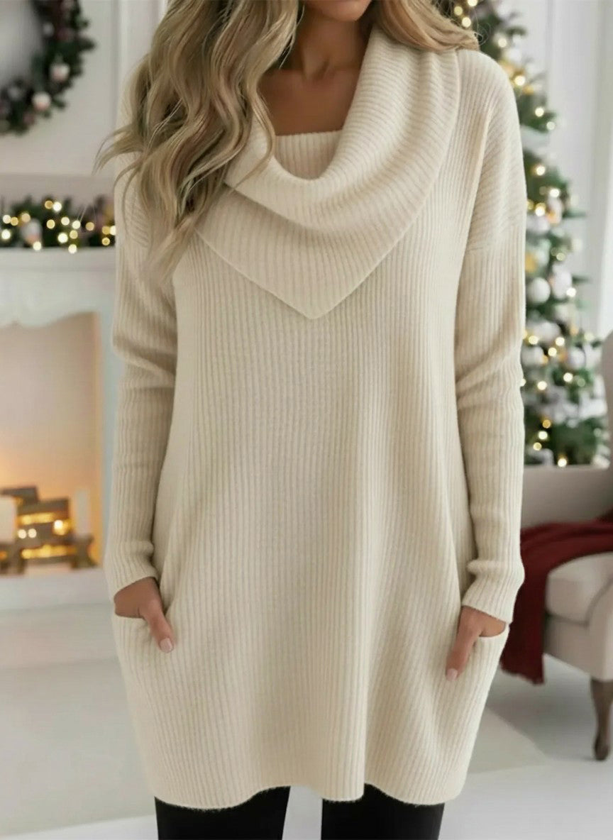 🎄 New Arrivals🔥 Cozy Retro Triangle Cowl Collar Knitted Sweater